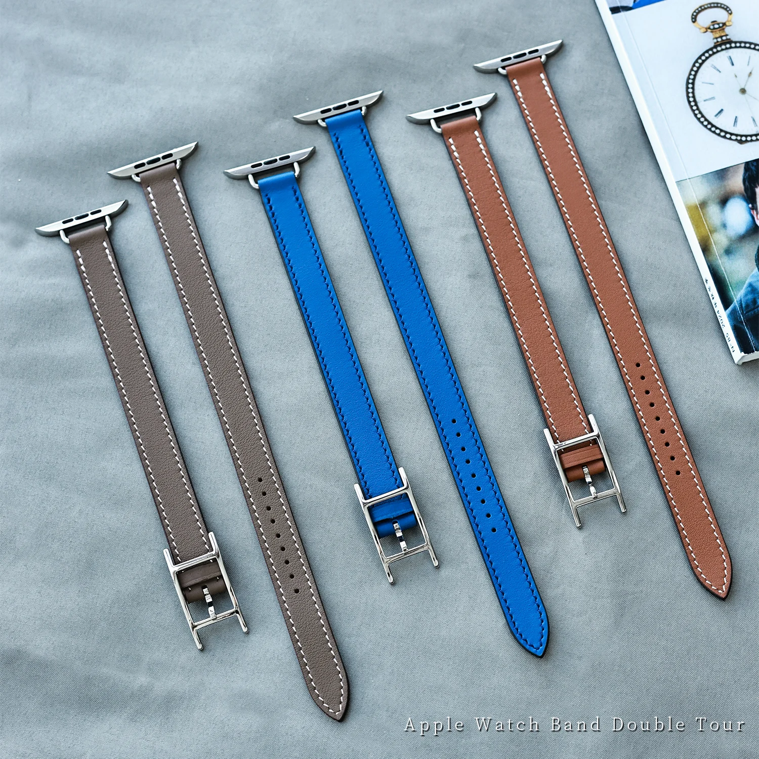 Фото Новый ремешок Double Tour Hapi Attelage для Apple Watch Ultra 2, ремешок серии 10, 9, 8, 7, 6, Se 5, 42 мм, 45 мм, 46 мм, 49 мм №5