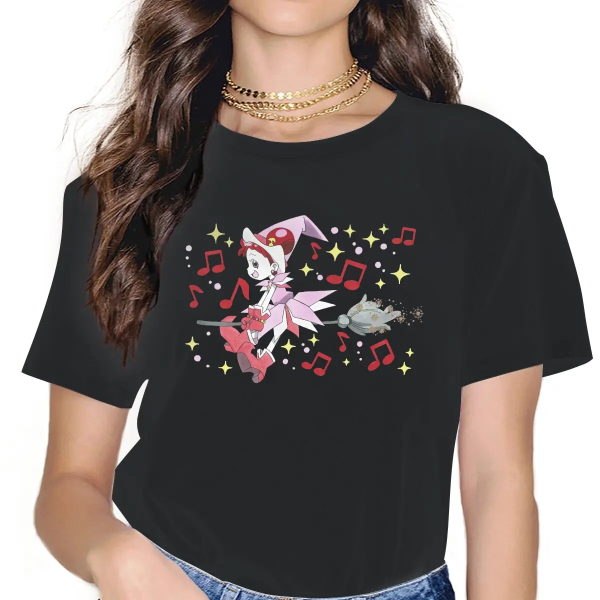 

Women Pretty Witchy T Shirt Ojamajo Doremi Aiko Seno Anime 100% Cotton Tops Fashion Short Sleeve Crewneck Tees New Arrival