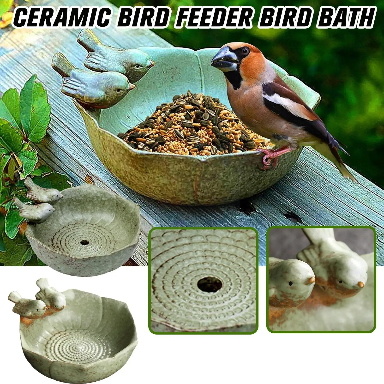 

New Ceramic Bird Baths Garden Decor Bird Feeder Ceramic Garden Pot Feeder Crafts Home Bird Succulent Hydroponic Pot Flower J3U9