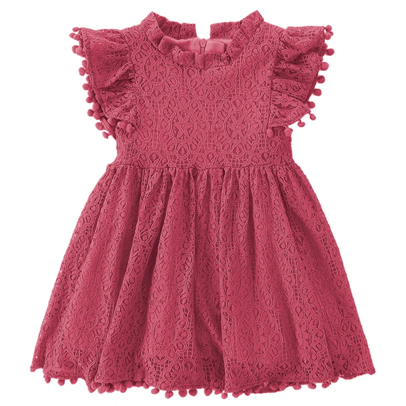 Летнее кружевное платье принцессы с цветами для девочек детские повседневные