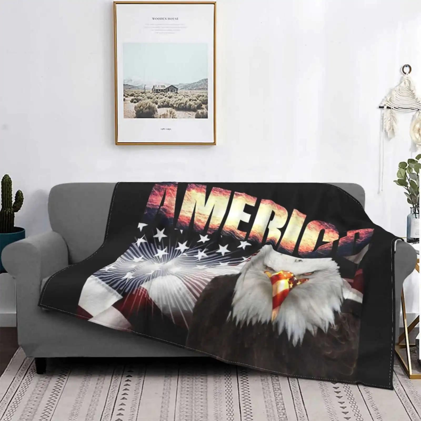 

American Way Of Life Soft Warm Light Thin Blanket Amerika Usa Präsident Amerika Weißkopfsee Geschenkidee Amerika Flagge