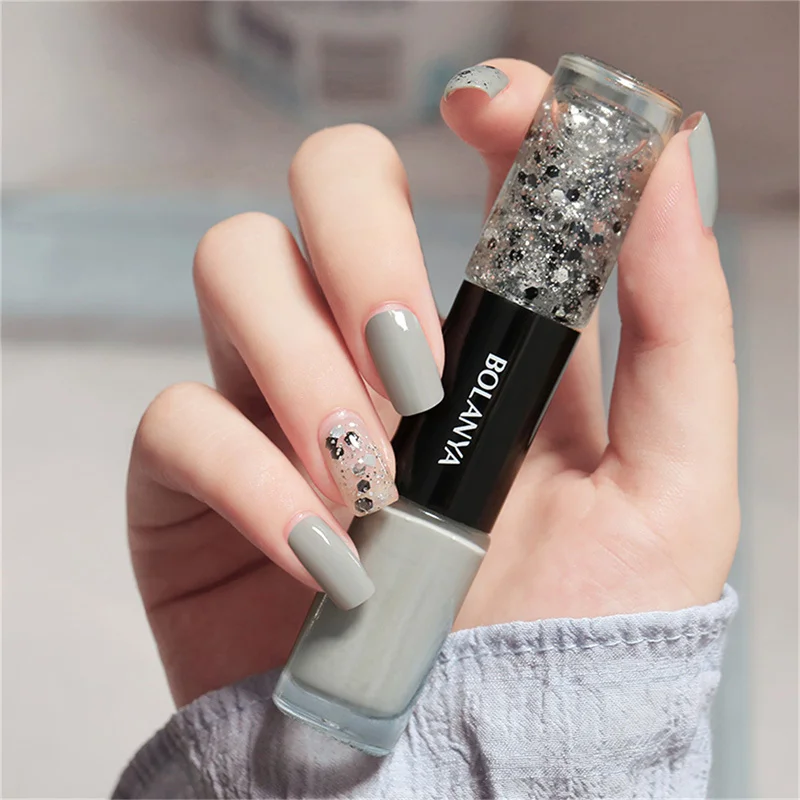 

Nail Polish New Oily Double-Headed Nail Polish Free Baking Quick Drying Non-Fading Net Red Sequin Nail Polish Nail Art