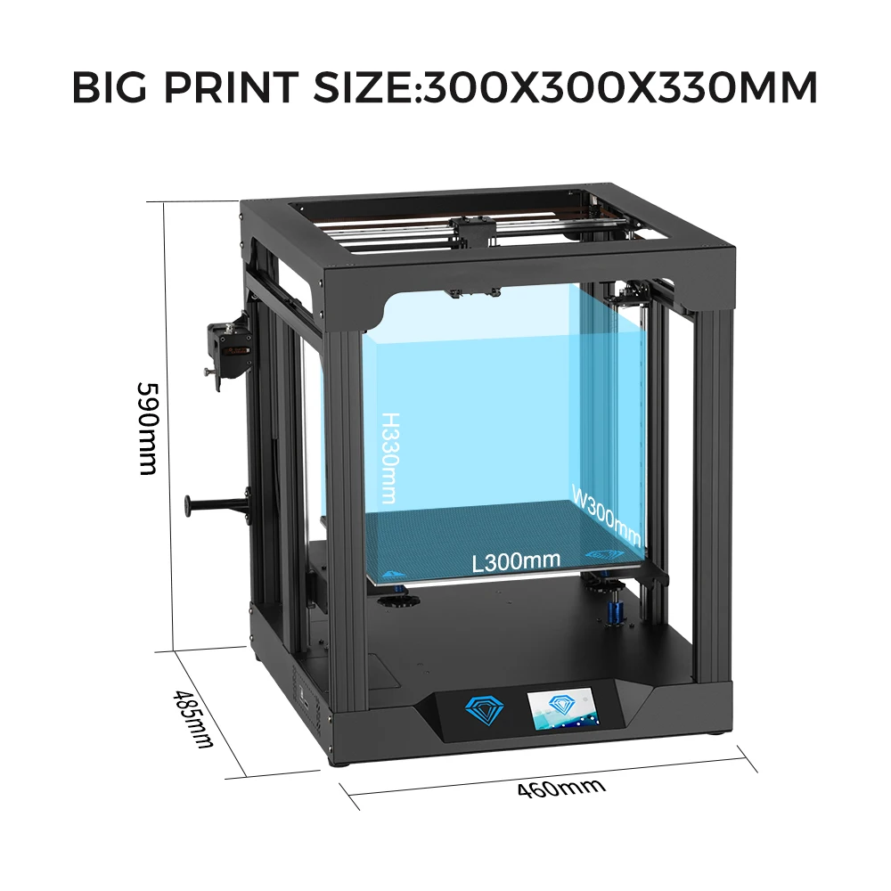 Twotrees 3D Printer SP-5 V1.1 Core XY FDM Hotbed PEI Big Printing 300*300*330MM Silent TMC2225 MKS Nano Motherboard Dual Z Axis |