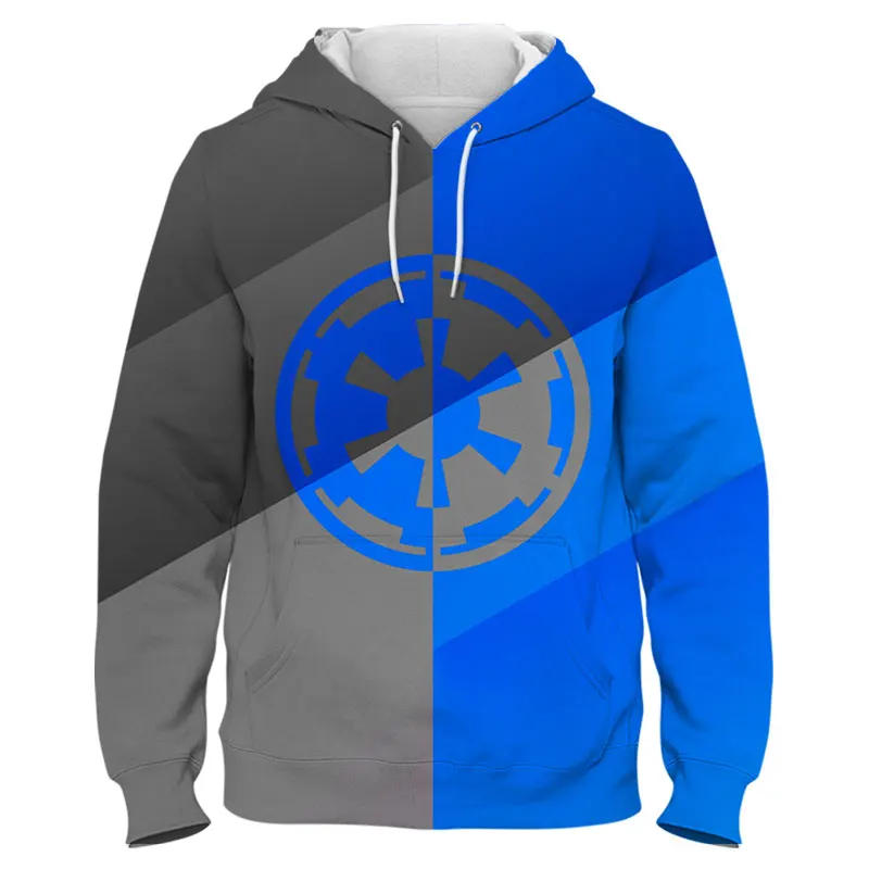 

New Casual Men Sweatshirt Spring Long Sleeve Boy Girl Kids Hoodies Disney Movie Star Wars 3D Print Cool Women Tracksuit