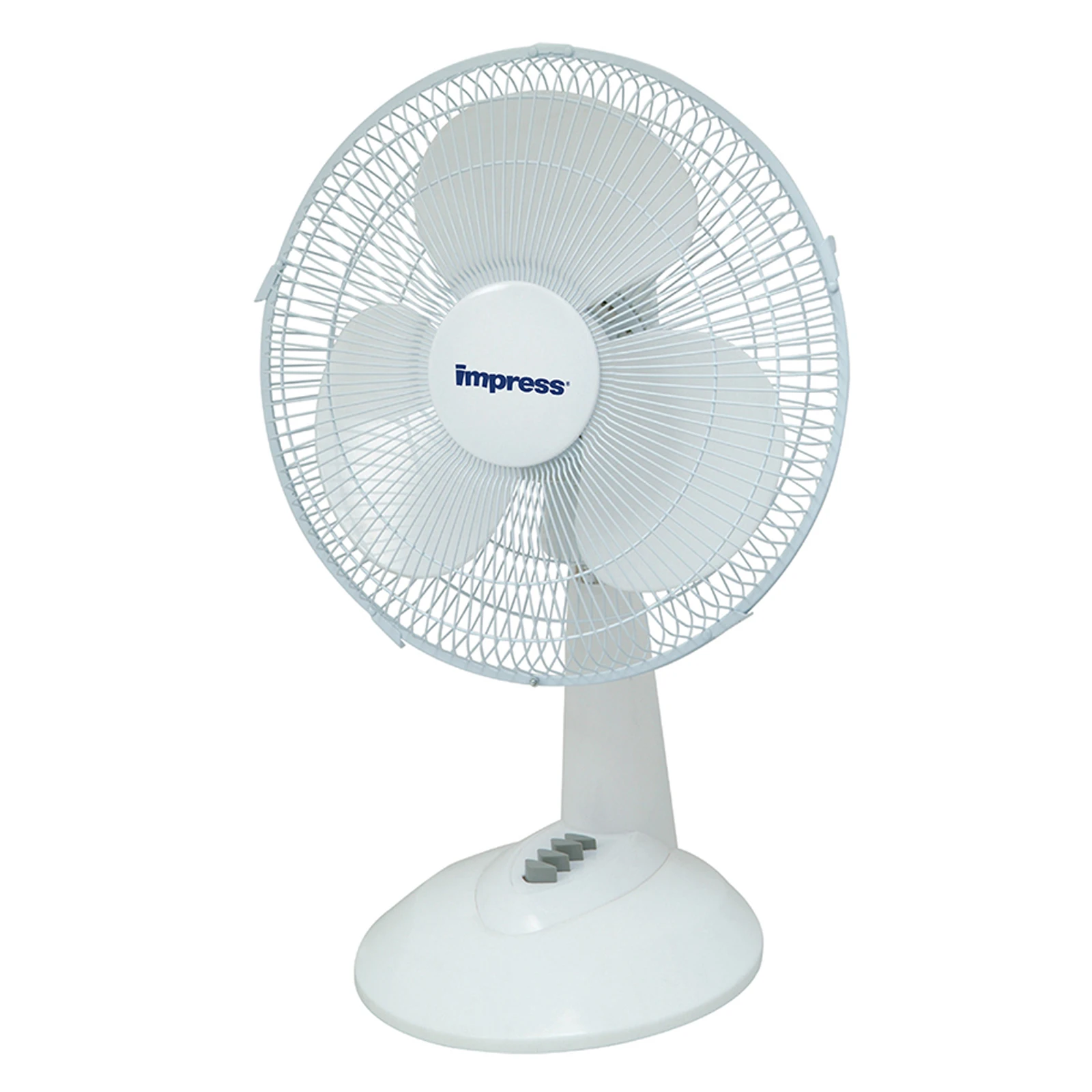 

12 inch 3 Speed Oscillating Table Fan- White
