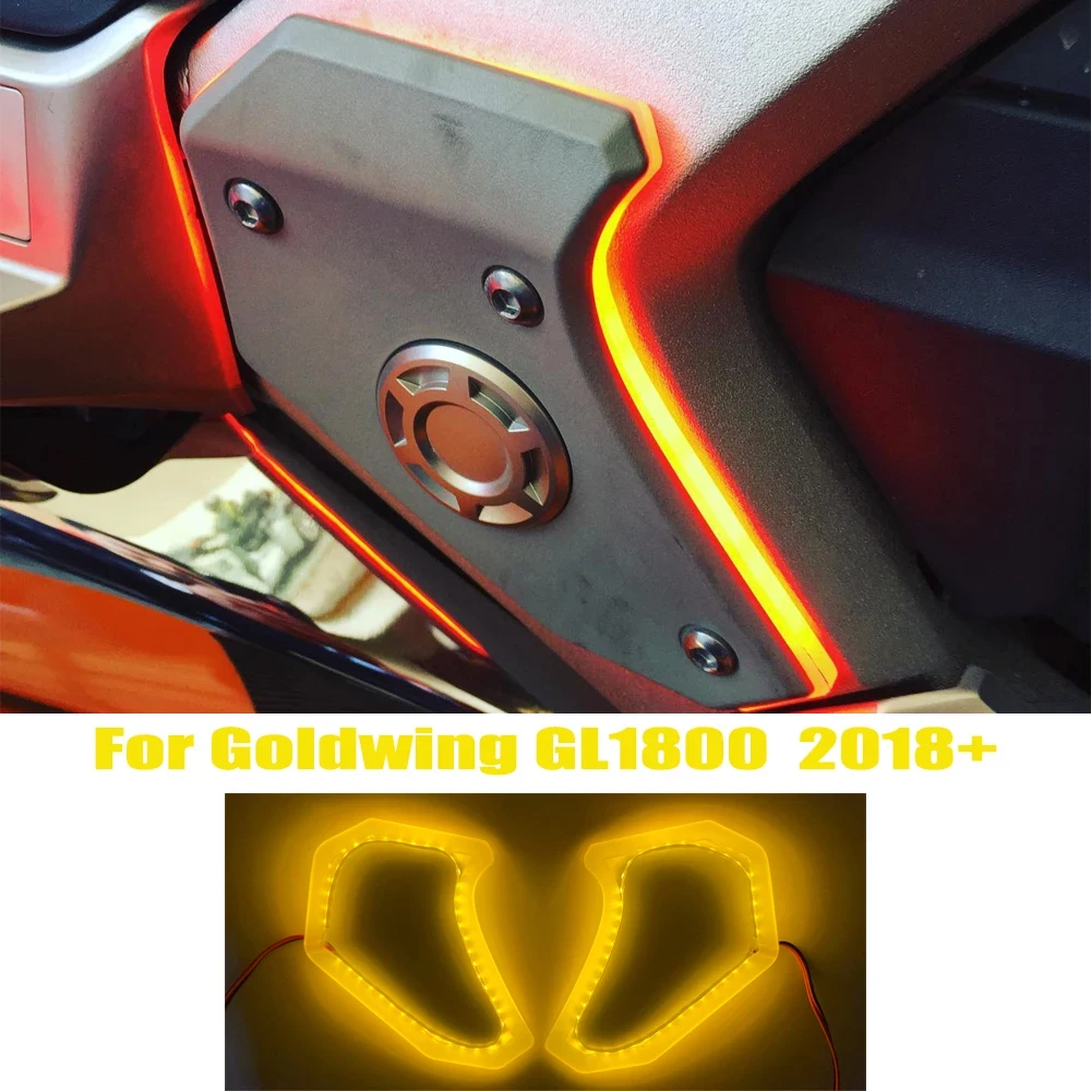 

GL1800 2018-2024 для Honda Goldwing 1800 GL1800, аксессуары, подкладка на рамку, светодиодная 3-цветная боковая панель мотоциклов