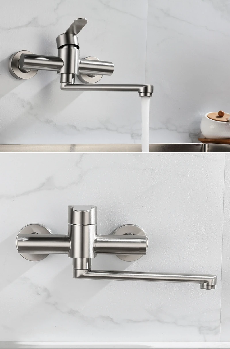 Смеситель для кухни настенное крепление двойное отверстие смеситель раковины в