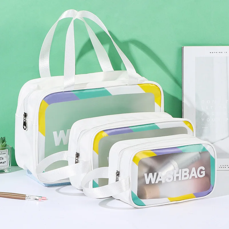 

Cosmetic Bag new Large Capacity Waterproof Transparent Women's Portable Travel Carry on Wash Bag Cosmetic Storage Bag