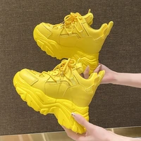 2022 fashion cool chunky sneakers women high heels casual footwear ladies black yellow white flats shoes for women walking hot