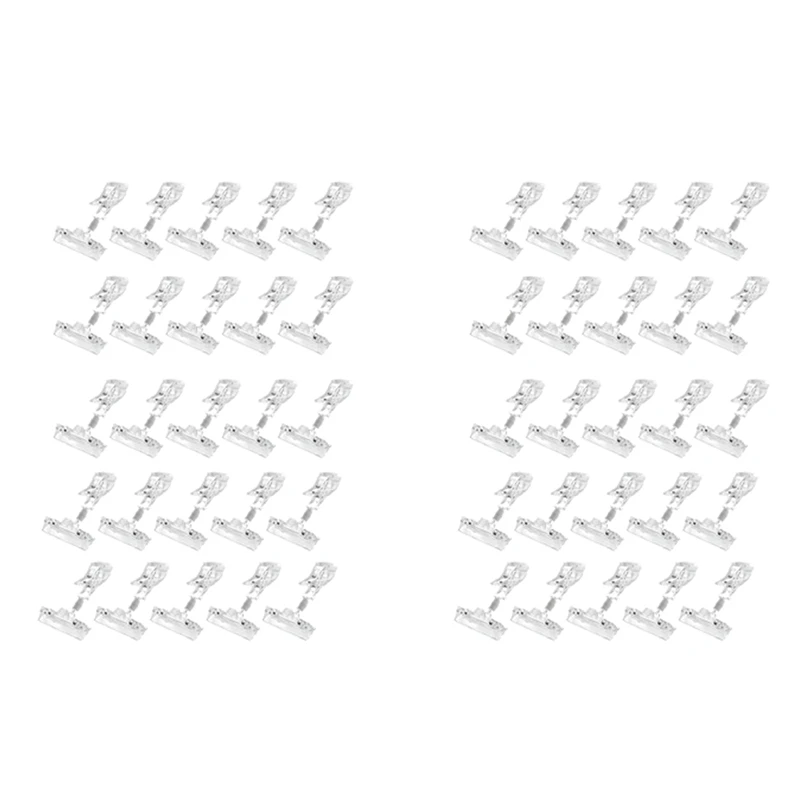 

50 Pack Plastic Merchandise Sign Clip Rotatable Clip-On Holder Display Clip Holder Stand Price Display Holders,Clear
