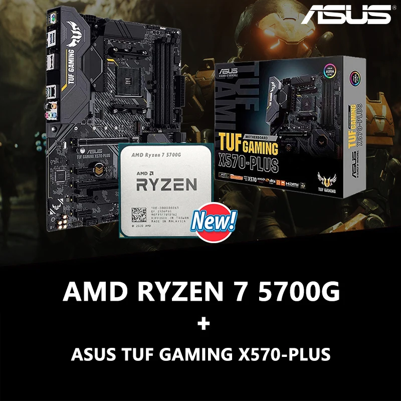 

Новинка, материнская плата AMD Ryzen 7 5700G R7 5700G + ASUS TUF, игровая детская плата AM4 Ryzen ATX, поддержка рабочего стола, новая, но без вентилятора