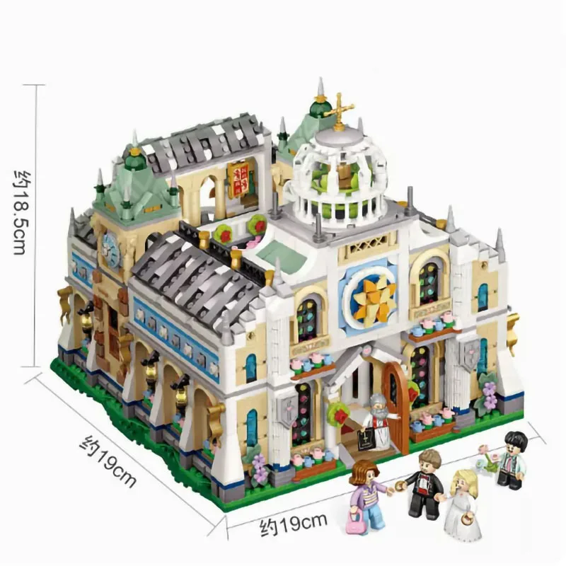 

Assembling Building Block Wedding Church Couples Classic Set Adult Display Collect Model Children Puzzle Gift Souvenir