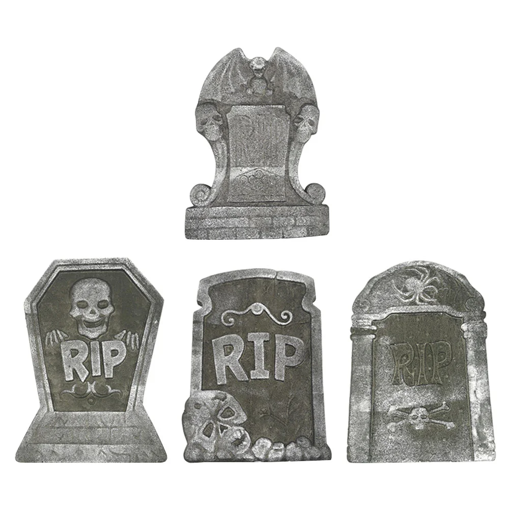 

4Pcs Fake Fake Headstone Foams Gravestone Foams Headstone Fake Tombstone for Yard Decor
