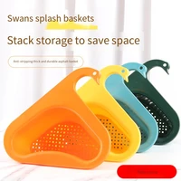 1pcs swan drain basket kitchen sink leftover soup filter rack multi functional hanging drain rack sink filter