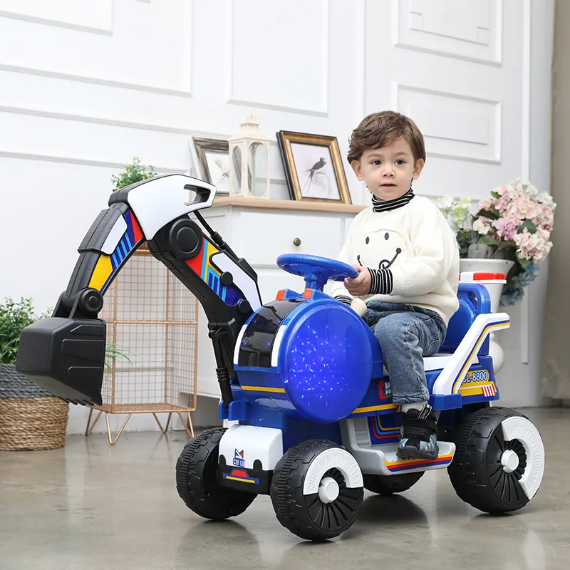 

Children's All-electric Excavator Early Education Enlightenment Four-wheel Electric Digging Arm Construction Vehicle Stroller