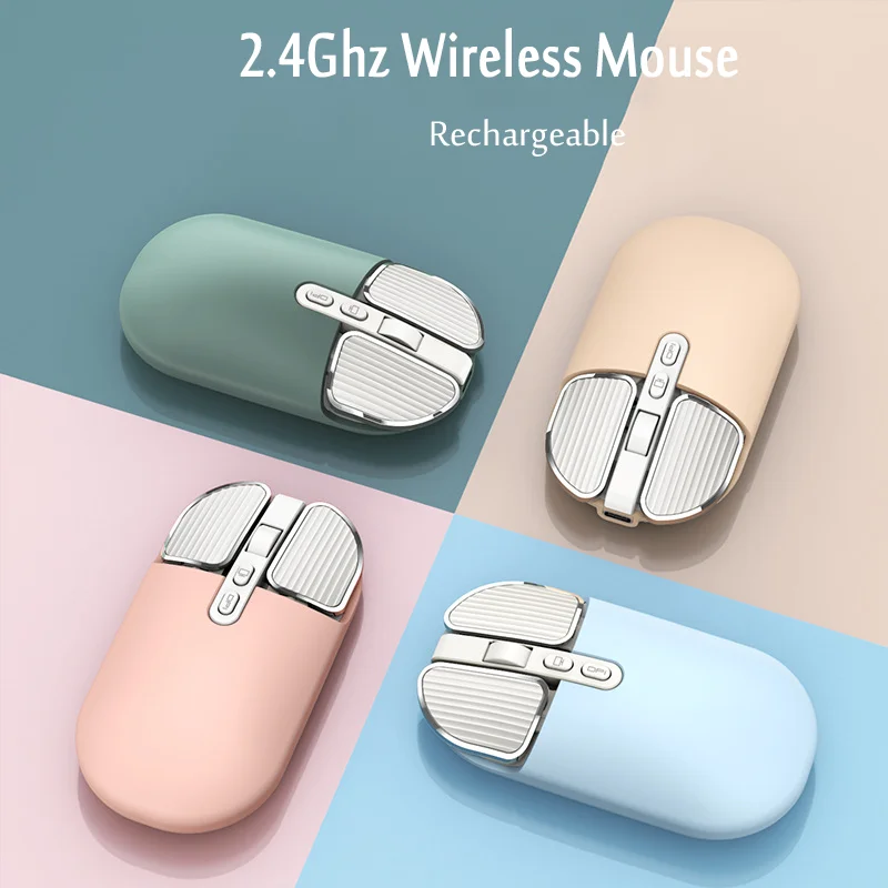 

Rechargeable 2.4Ghz Wireless Mouse Silent Optical USB Mause Ergonomic Type-C Gaming Mice For Laptop PC Tablet Computer Office