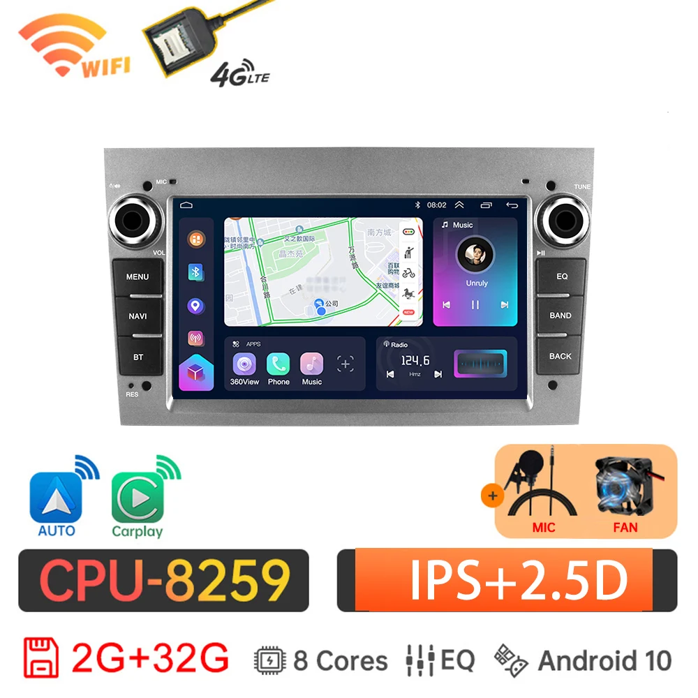 

Автомагнитола 2DIN на Android 12 для Opel, Astra, Meriva, Vectra, Antara, Zafira, Corsa, DSR