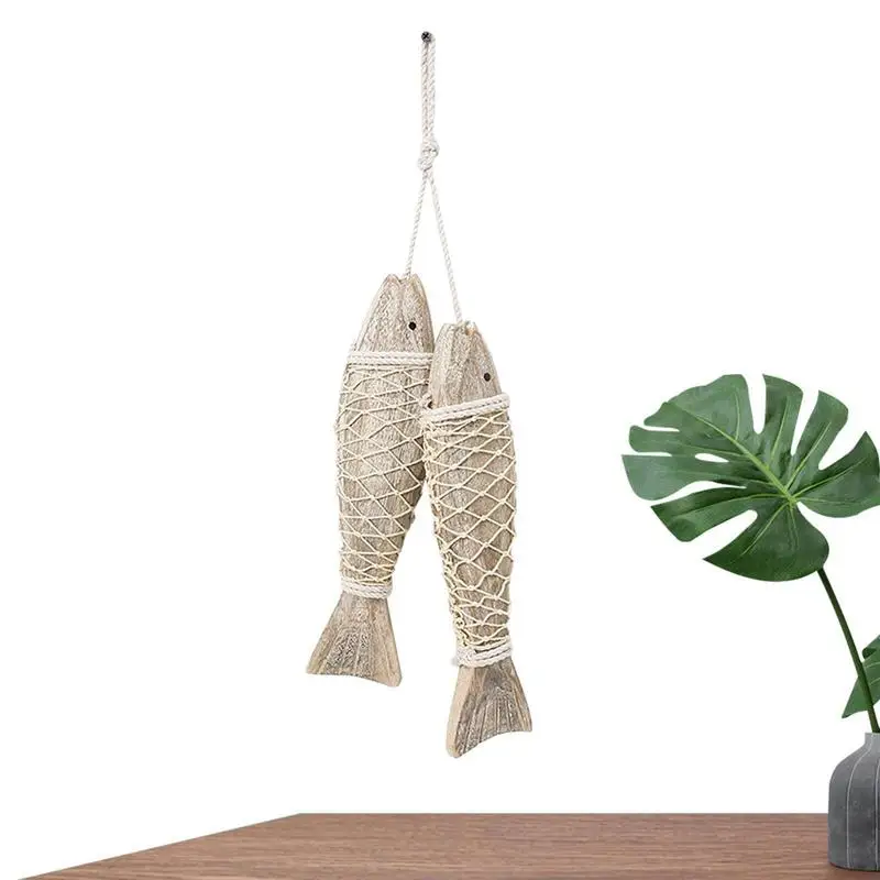 

Mediterranean Fish Decor Wooden Handmade Retro Wall Hanging