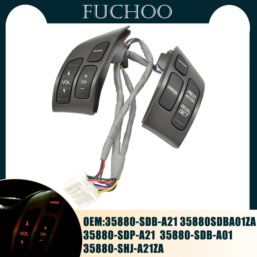 

For Honda Accord 2003-2007 Odyssey EX EX-L 2005-2010 Car Accessories Steering Wheel Audio Control Switch 35880-SDB-A01ZA