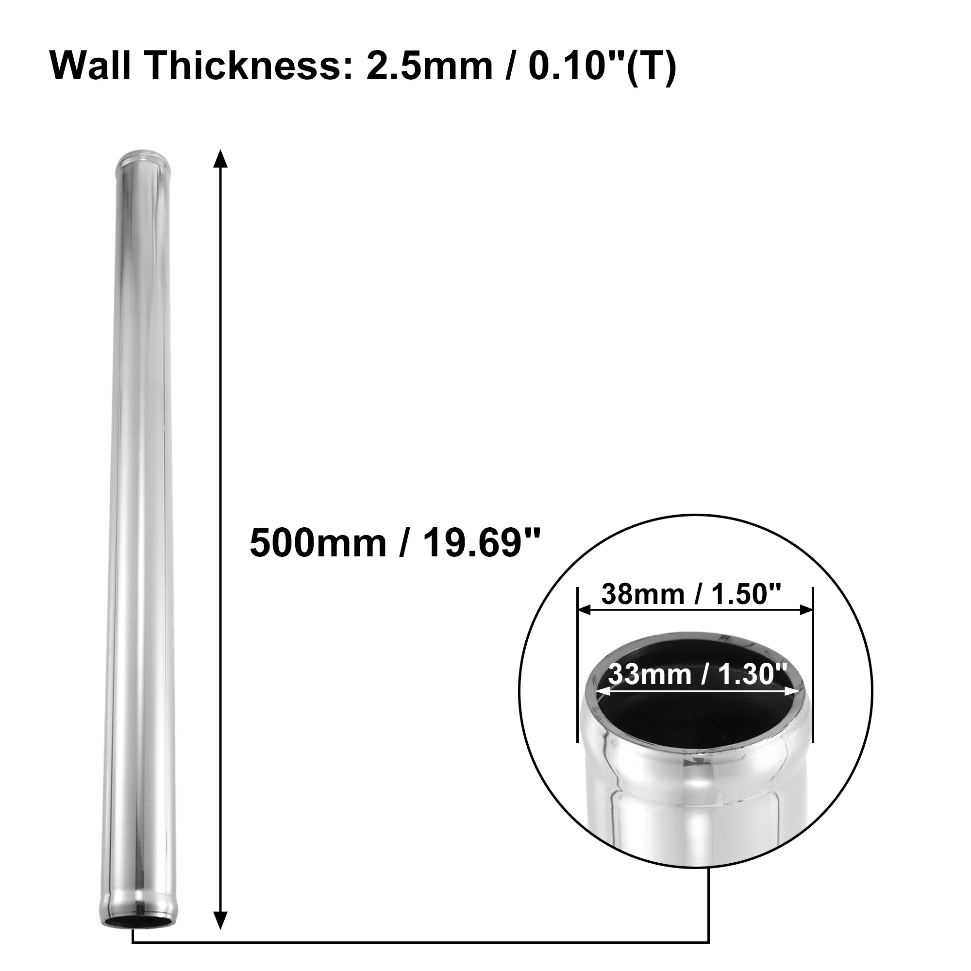 

X Autohaux OD 34-102 мм Длина 20 дюймов 300 мм 500 мм Трубка из алюминиевого сплава Труба интеркулера Прямая трубка воздухозаборника 45 градусов для автомобиля