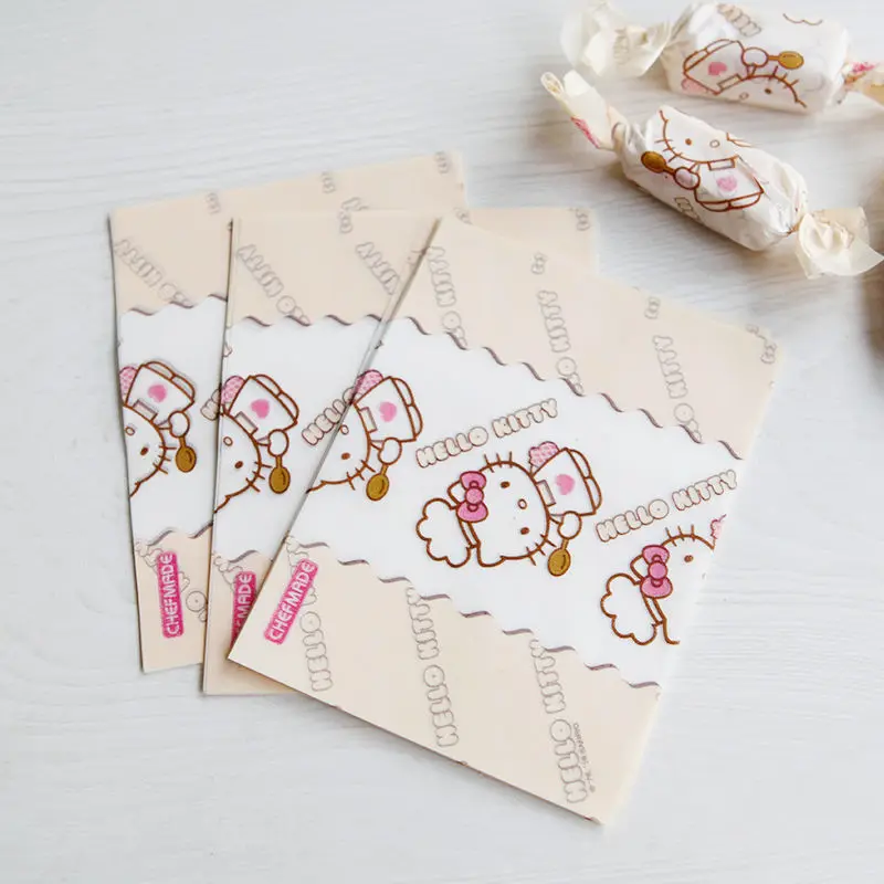 Kawaii Hello Kittys бисквит розовый круглый железная коробка бумага для нуги 50 шт. Олова