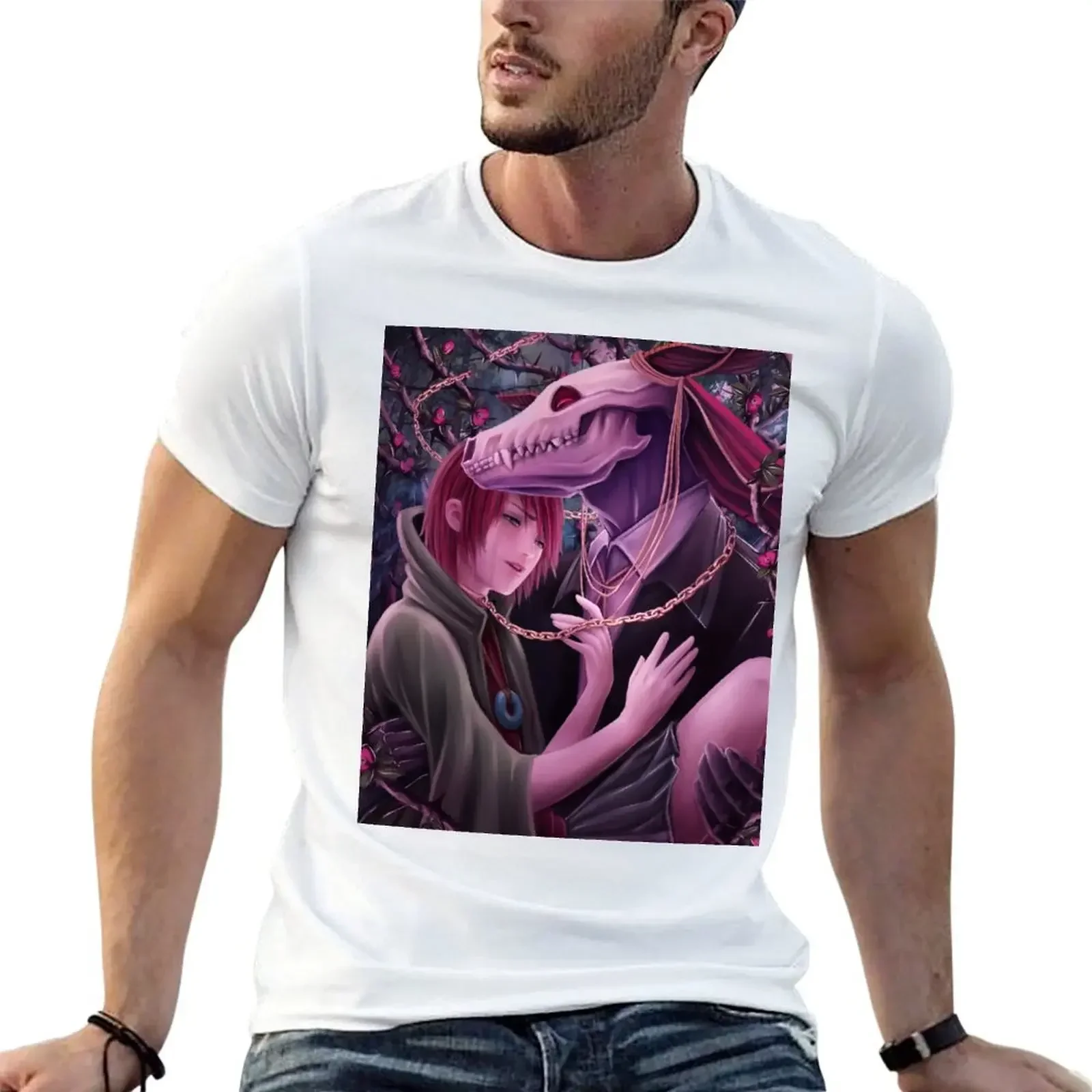 Футболка Ancient Magus Bride рубашки с рисунком животных для мальчиков мужские
