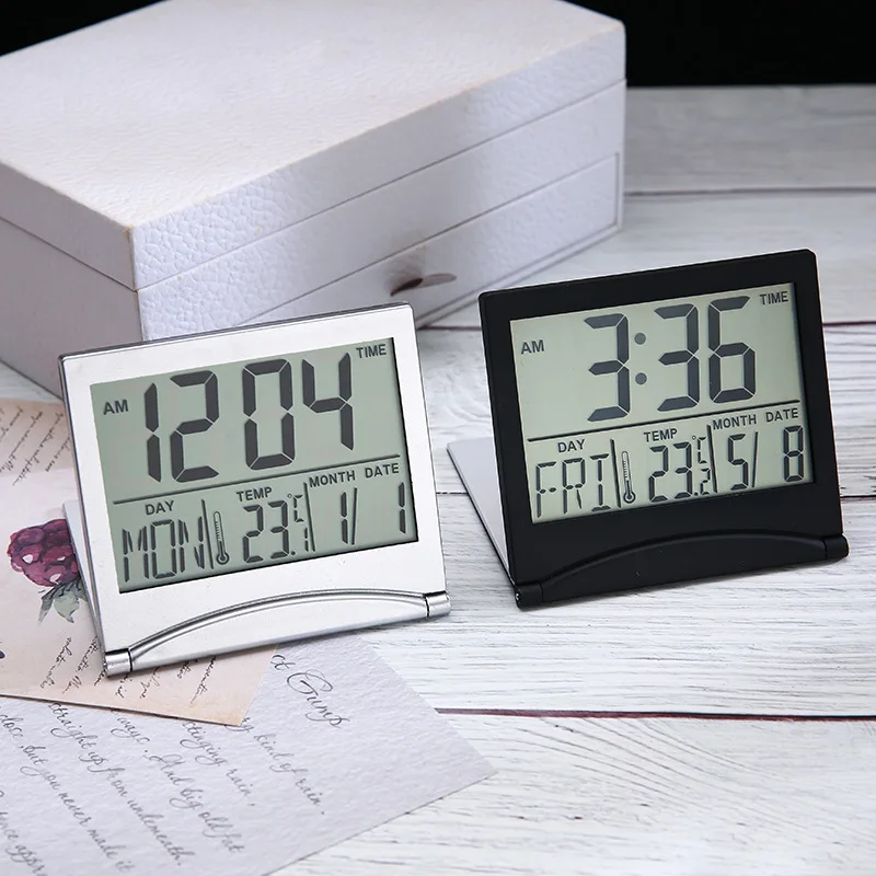 Desktop Temperature Hygrometer Clock Weather Station Desk Ta