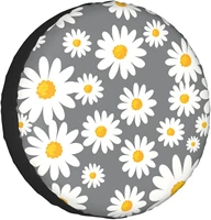 spare tire cover universal portable tires cover cute daisy car tire cover wheel protector weatherproof and dust proof uv