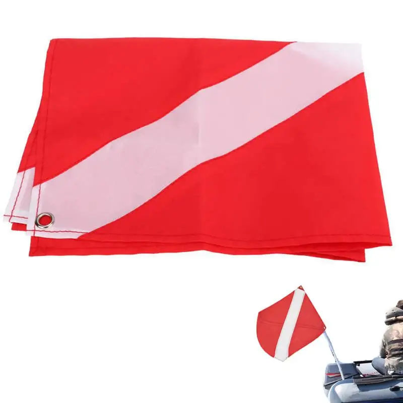 

Diver Down Flag Dive Flag With Stiffening Pole Boat Marker Flag 19.69 X 24.41in For Snorkeling Diving Underwater Activities