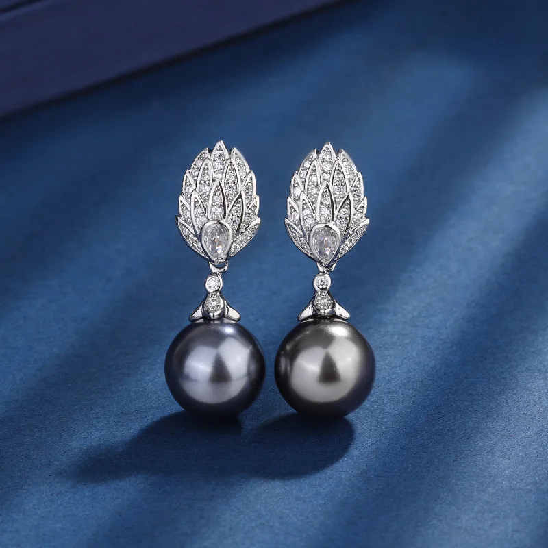 

Bilincolor Fritillaria Pearl Korean Fashion Simple Grey Jewelry for Wedding or Party