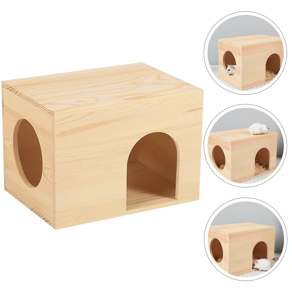 

Hamster Hideout Guinea House Hidecage Platform Hiding Wooden Decor Place Wood Mazesmall Hutcastle Woodland Chinchilla Window Net