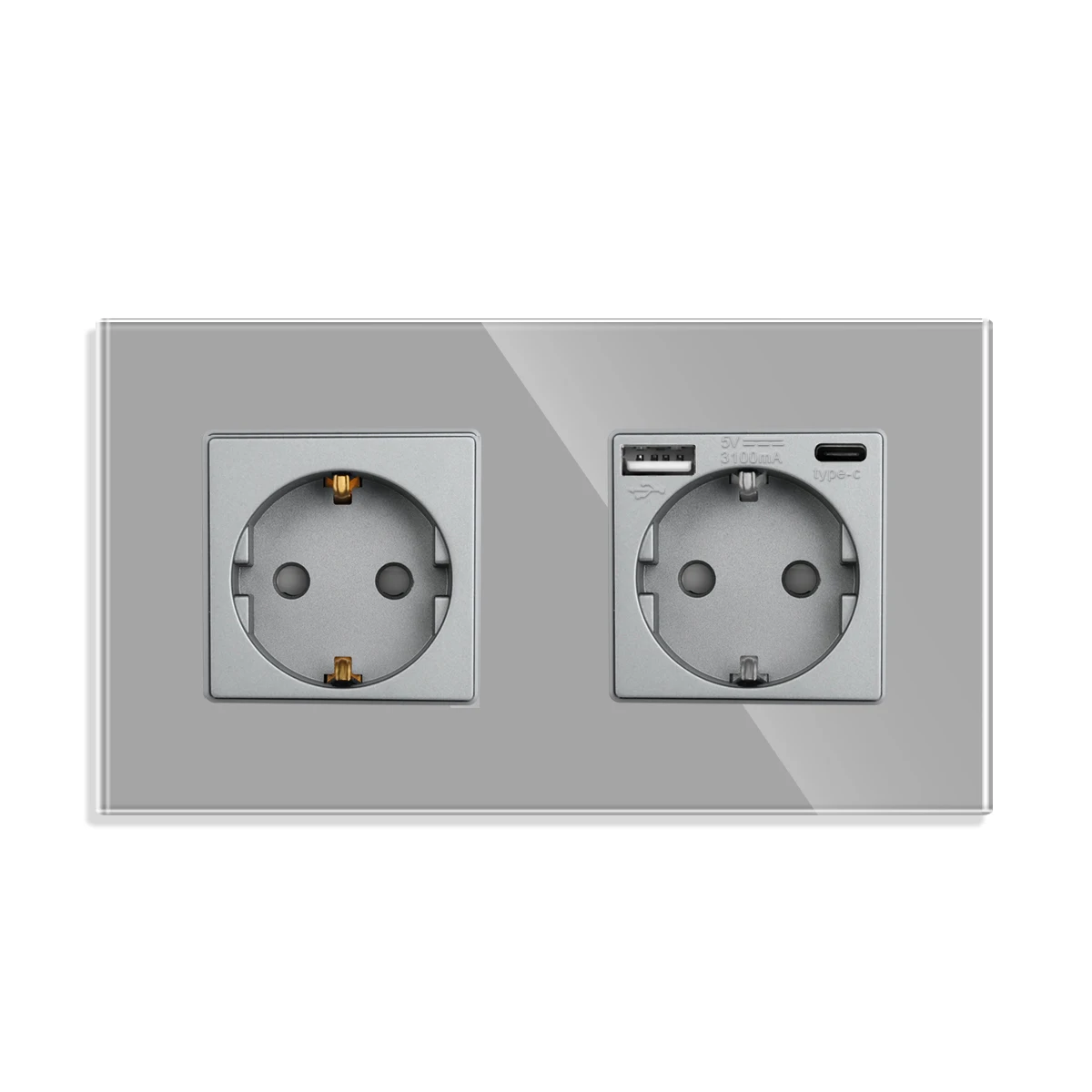 Настенный выключатель Bingoelec с розеткой и USB Type-C