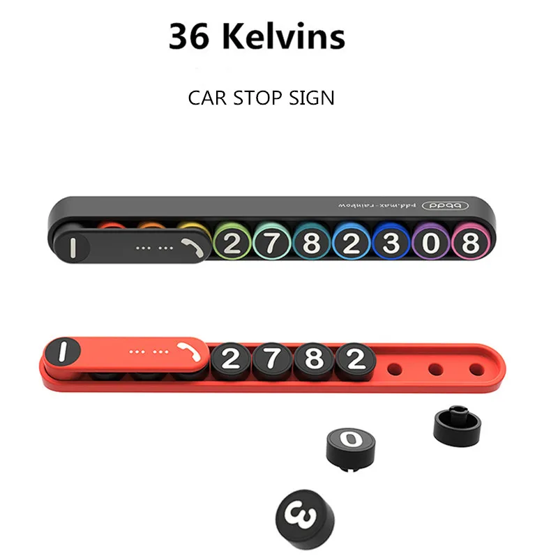 

36Kelvins Car Interior Accessories Fashion Mix Beans Temporary Parking Card Auto License Stop Sign Telephone Number Plate Hidden