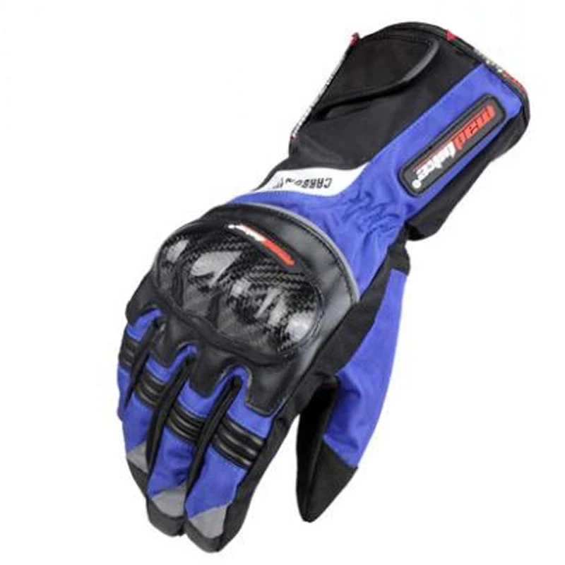 

Long style Winter Warm motorcycle gloves Men Waterproof Anti fall Carbon fiber Reflective Knight Cycling racing motorbike Gloves