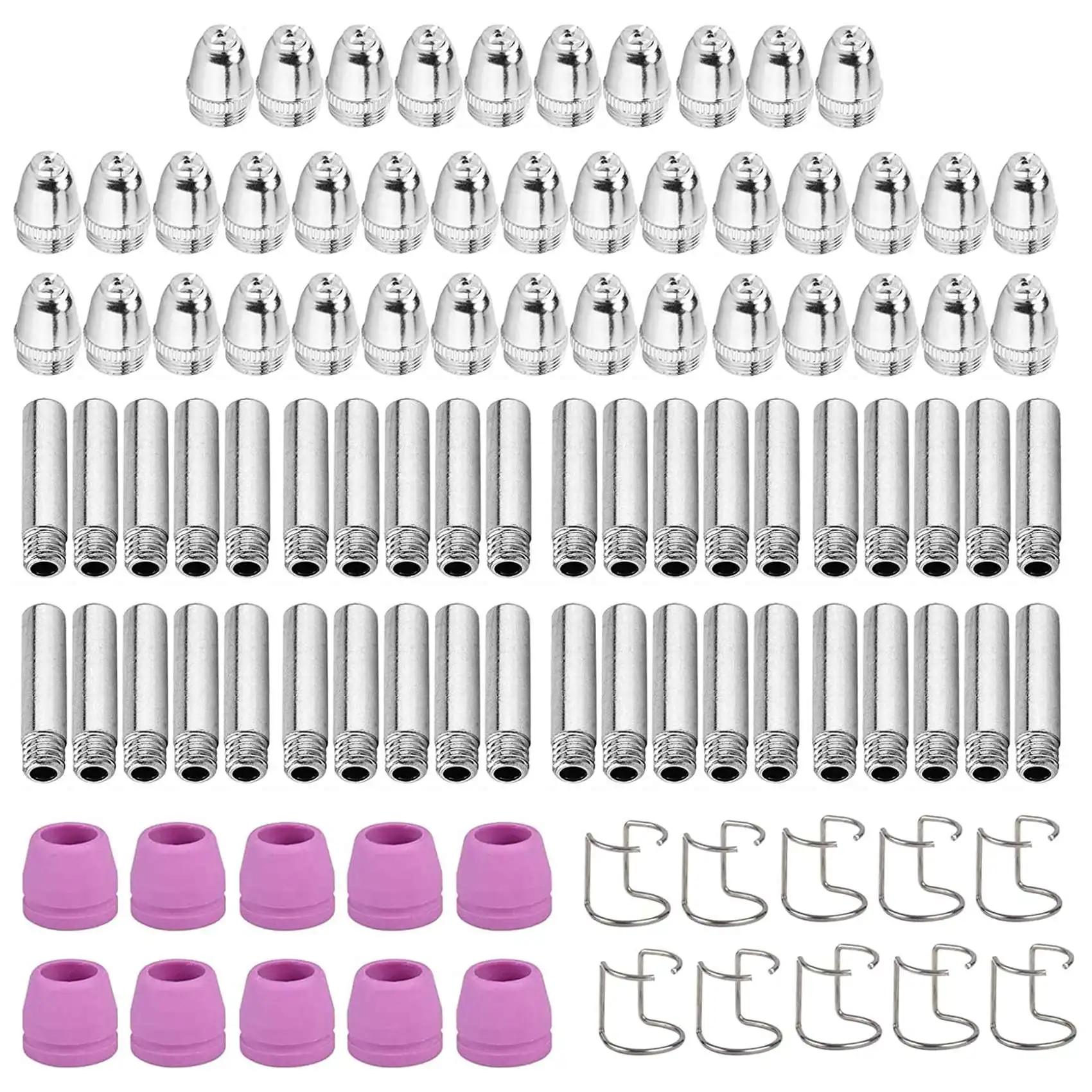 

AG-60 SG-55 WSD-60P 100Pc Plasma Cutter Accessories Electrode Nozzles Cup Set Replacement Kit for Steel Welding Machine