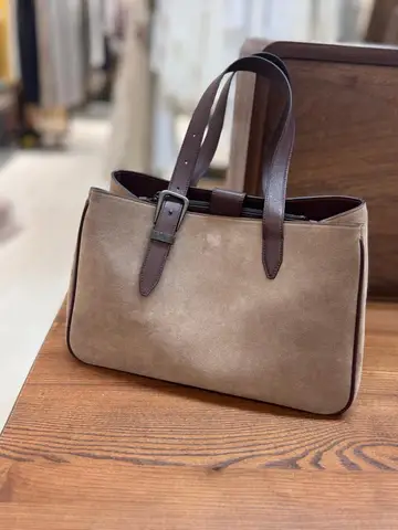 Женская замшевая сумочка из воловьей кожи с изысканным декором из бисера