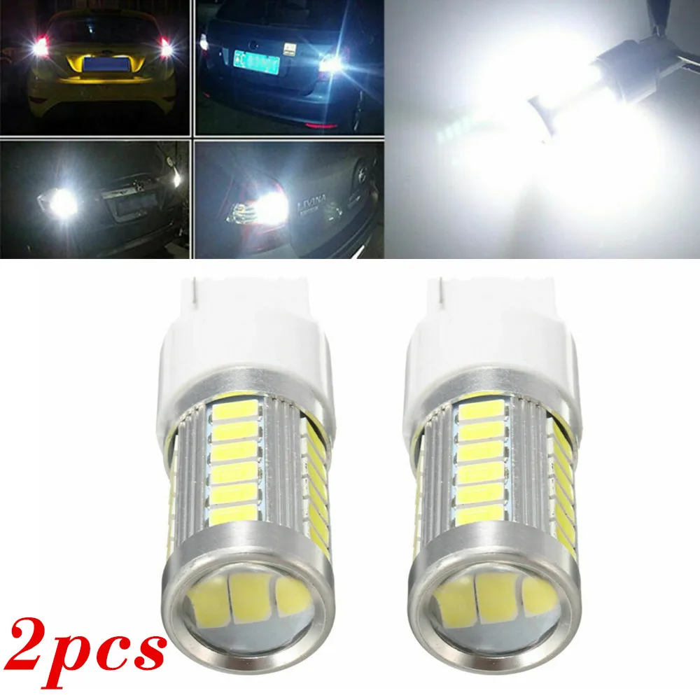 

2Pcs T20 W21/5W 7443 5630 33Smd Dual Filament LED DRL Sidelight Super White Bulbs DC 12V 6.6W Car Lights Accessories