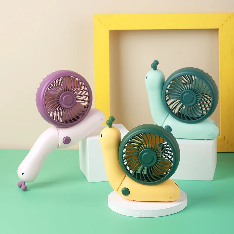 

Cartoon Snail Fan Summer Portable Styling Variable Wind Power USB Charging Handheld Mini Fan student toy