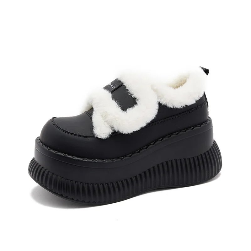 Туфли с большой головкой маленькие белые туфли женские осенне-зимние 2024 новые