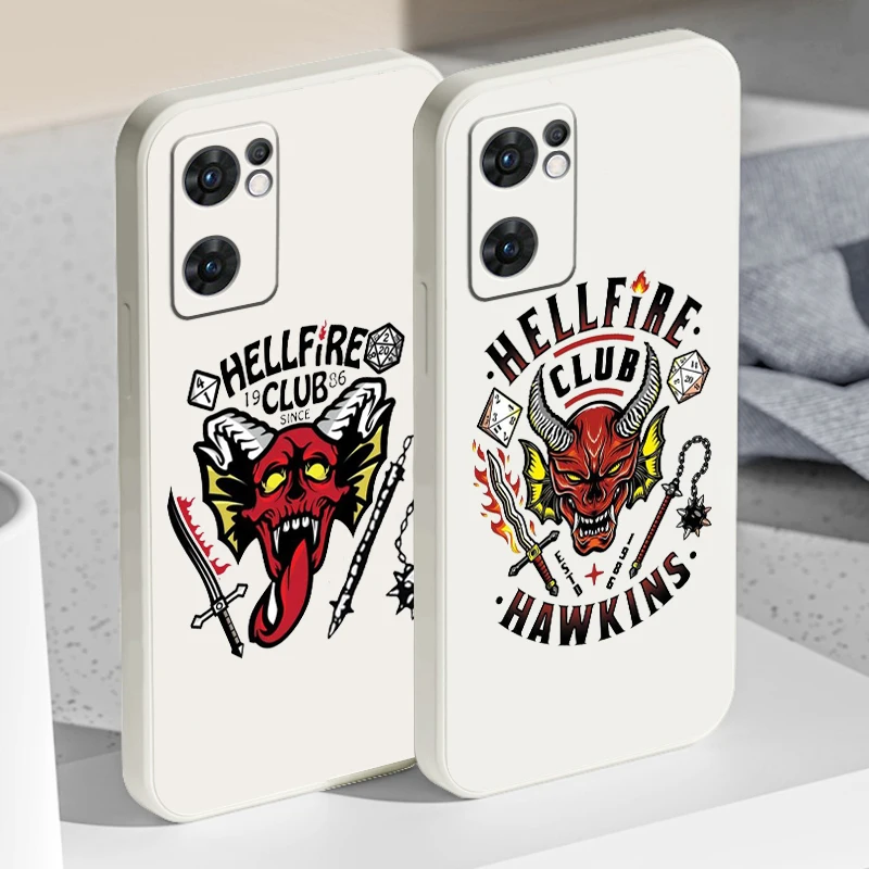 

Stranger Things Luxury Logo Phone Case For OPPO A73 A31 2020 Reno7 SE 6 5 4 2 Z Lite Pro Plus 5G 4G Funda Liquid Rope Cover