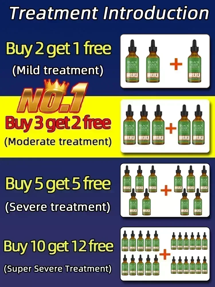 ГОРЯЧАЯ ПРОДАЖА сыворотка для лечения серо-белых волос жидкая от белого до