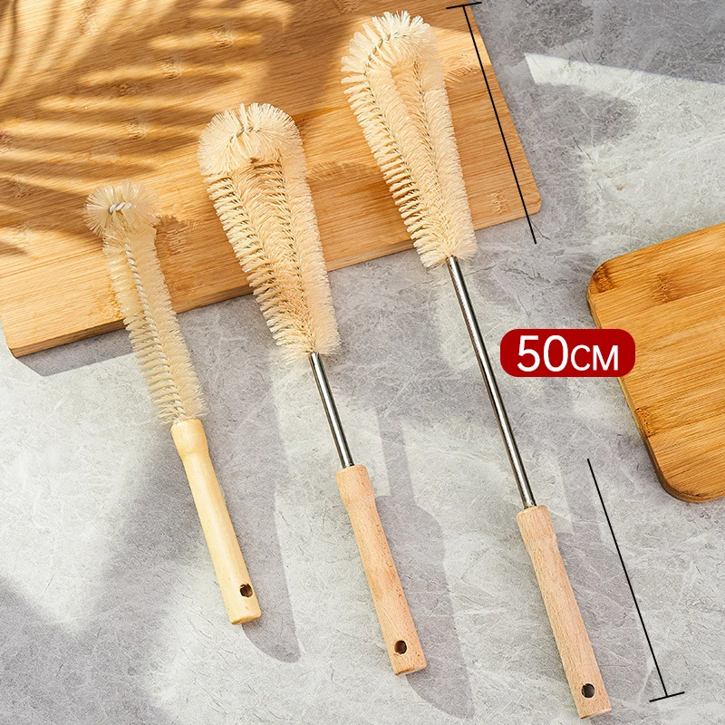 

Wooden Handle Bottle Cup Brush Glass Bottle Cleaning Brush Kitchen Accessories Drink Mug Wine Cup Scrubber Cleaning Brush Gadget