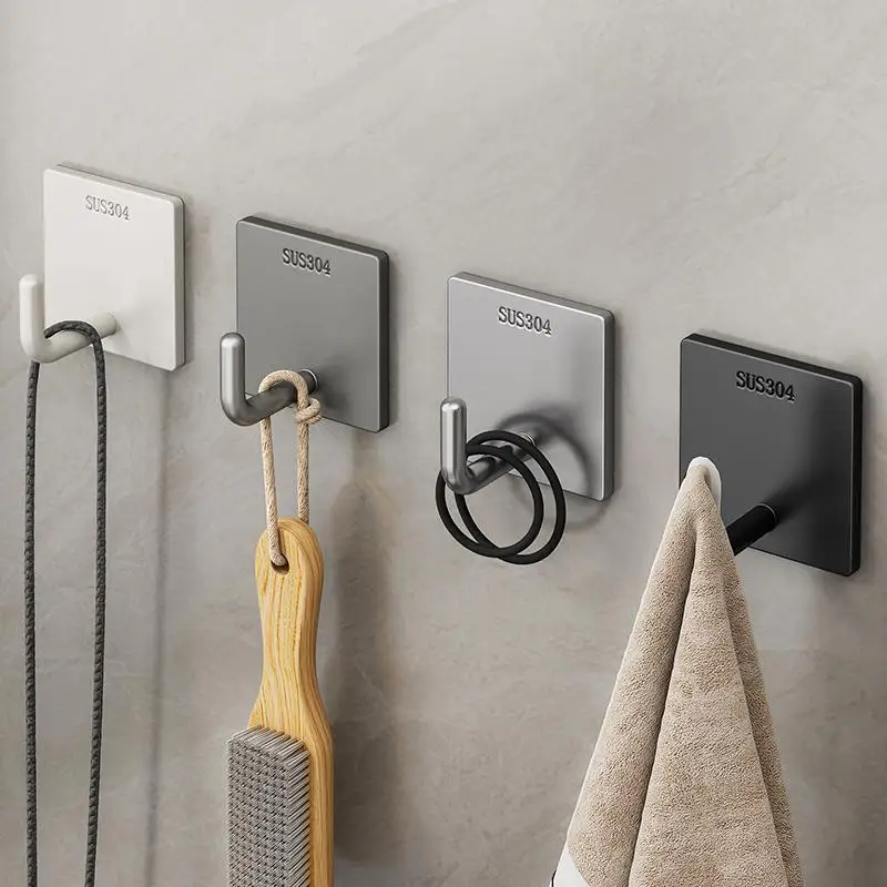 

Крючок из нержавеющей стали 304, вискоза, сильный несущий пробойник без отверстий в туалете за дверью кухни, настенный крючок для полотенец