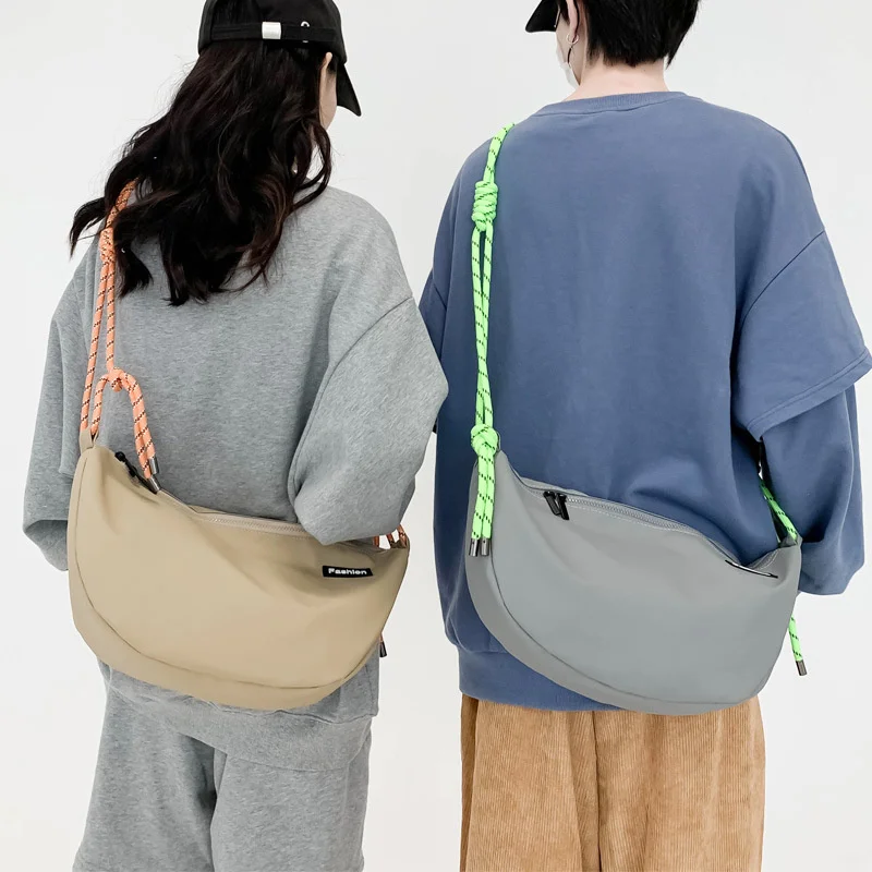 

Women Men Shoulder Crossbody Bag Japanese Large Side Canvas Satchels for Student 2023 Nylon Cloth Unisex Bookbag Female Handbag
