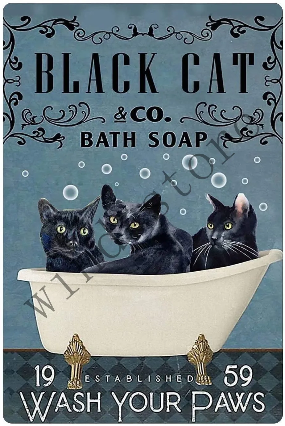 

Bath Soap Bathroom Funny cat dog pet Metal Tin Signs Vintage Bathroom Toilet Bar Cafe Wall Decoration Retro Toilet Room Sign