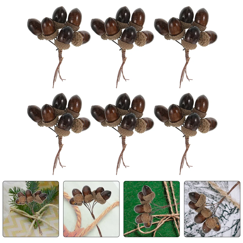 

6 Pcs Pine Cones Artificial Nuts Artificiales Para Easter Tree Decorations Plastic