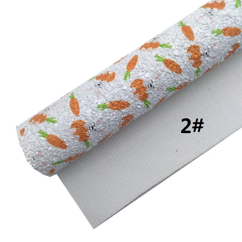 Пасхальная морковка принт крупный блеск винил ткань лист фетр подложка