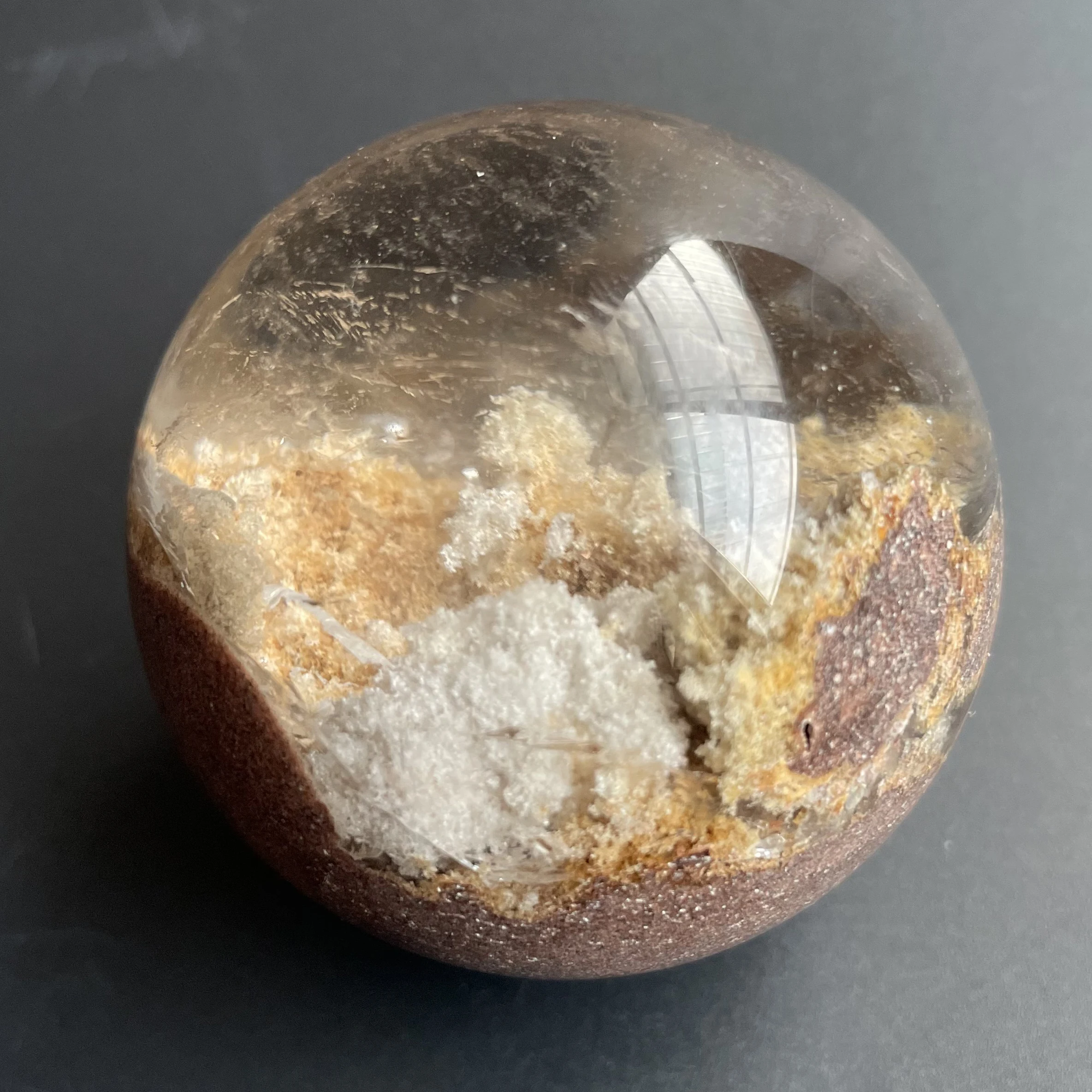 236 г натуральный хрустальный шар зеленая фантомная Сфера каменное украшение