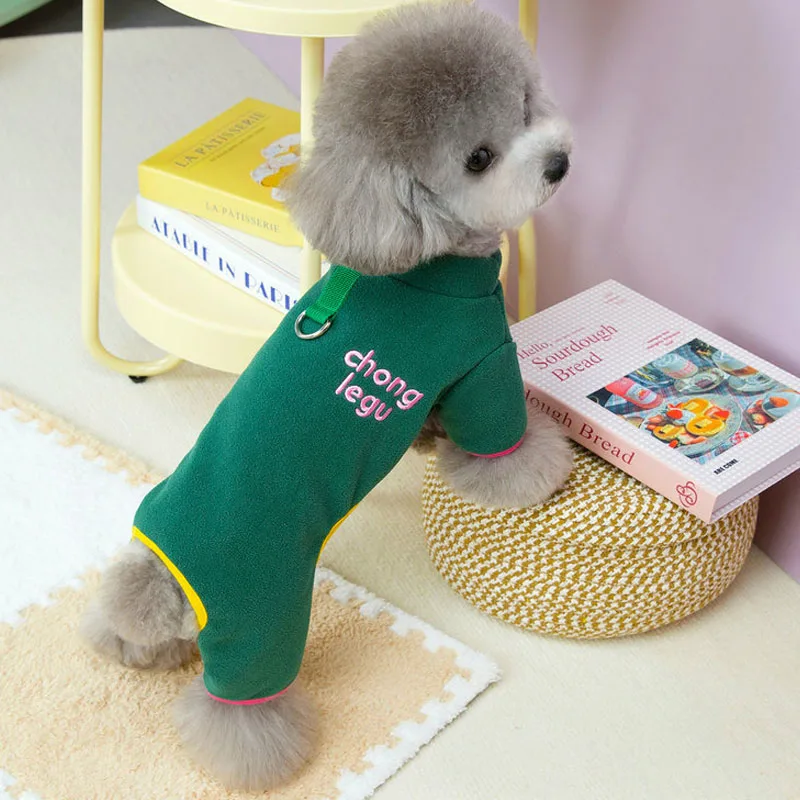 Пижамный комбинезон для кошек и собак зимняя флисовая одежда на 4 лапы теплый