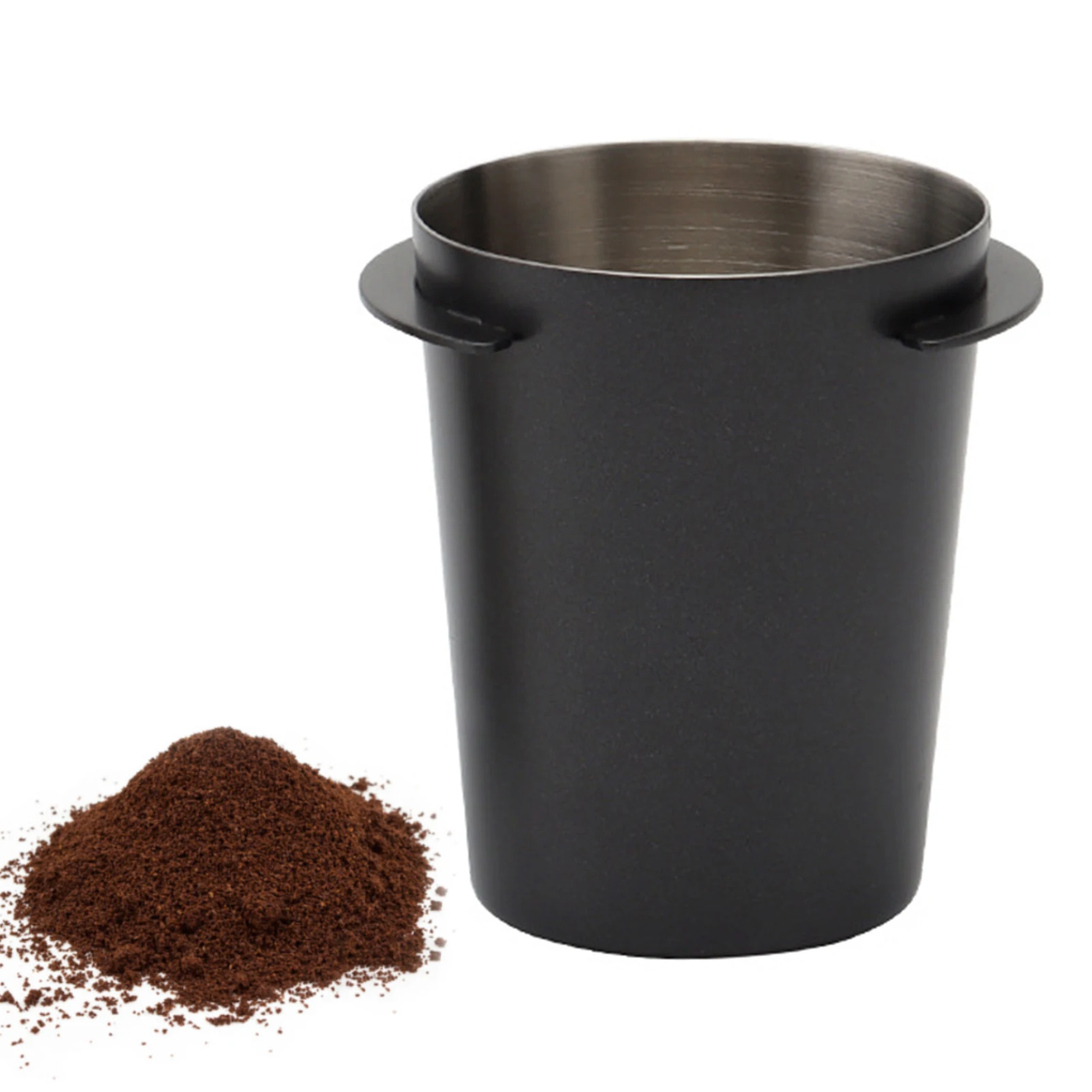 

58mm Wear Resistant Stainless Steel Portafilter Accessories Powder Feeder Part Coffee Dosing Cup Black For Machine